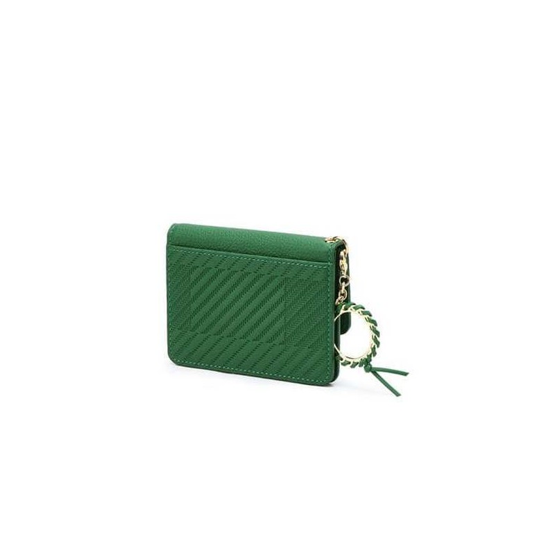 Daks (신세계강남점)DCHO4E162E2 그린 로고배색 소가죽 카드지갑 DCHO4E162E2 Green Logo Color-Blocked