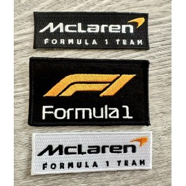 MC LAREN F1 3 Pack Orange F1 RACING Iron-on PATCH 3” H X 3” L