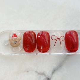 Pure J [x-mas collection 2] Santa Bear ✩⑅ - Oval / 퓨어제이[x-mas컬렉션2] 산타곰 ✩⑅ - 오벌