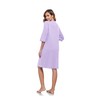 COLORFULLEAF Women's 100% Cotton Robe Lightweight 3/4 Sleeve Zip Front