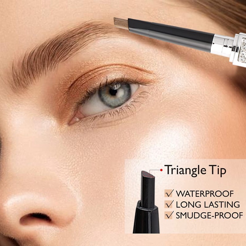 Allphv Lápiz De Cejas, Lápiz De Cejas Impermeable Con Pincel