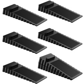 6pcs Door Stopper, GeeRic Rubber Door Stopper Slip Resistant Stackable Height Adjustable Door Stop Wedge Heavy Duty for Bottom of Door Protect Walls Floors Windows Black New