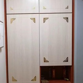 4Pcs Brass Flat Corner Protectors Right Angle Brackets Decorative Corner Braces for Box Cabinet Table Chair, 50 x 50mm, Bronze