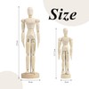 COACOM 2 Pieces Wooden Man, Creative Mannequin, Flexible Joints, Reusable,