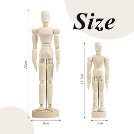 COACOM 2 Pieces Wooden Man, Creative Mannequin, Flexible Joints, Reusable, Multi-Purpose Wooden Ornaments