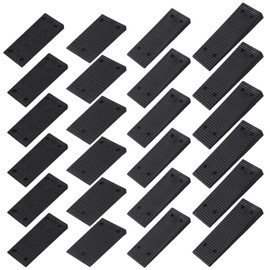24Pcs Plastic Shims, Multi Purpose Furniture Levelers Pads, Cuttable Stackable Plastic Shims for Leveling, Non Slip Table Wedges for Toilet Doors Windows Sheds(Black)
