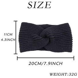 Winter Headband for Women, Ear Warmers, Knitted Headband, Elastic Crochet Fleece, Warm Hair Band, Head Wrap for Outdoor Sports (2 Colours)