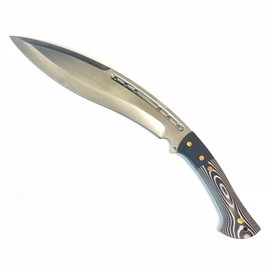 Blazing S. Full Tang Kukri Hunting Machete with Leather Sheath for Hunting I Camping I Outdoor Activities I 5.8mm Thick Stainless Steel I 5CR15Mov I (Huntsman G10 Handle)