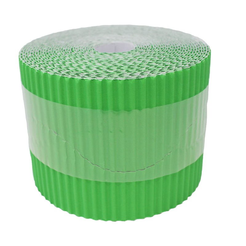 Bright Ideas Corrugated Border Roll for School Displays, Apple Green,
