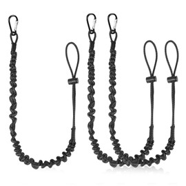 DBREAKS Pack of 6 Tool Fall Protection, Safety Lanyard with Carabiner, Tool Lanyard, Shock Absorbing Tool Safety Lanyard, Tool Lead Fall Protection for Work Equipment (Black)