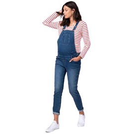 Seraphine TRAVIS Women's Maternity Denim Overalls, blue
