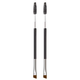 KINGMAS KINGMAS Duo Eyebrow Brush - 2Pcs Professional Angled Eye Brow Brush and Spoolie Brush