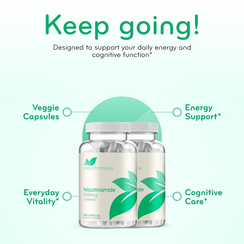 Vitamin B3 Nicotinamide 500mg - High Absorption Form of Vitamin