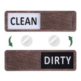 sourcing map Dishwasher Magnet Clean Dirty Sign Rectangle Magnetic Dishwasher Indicator Black/White Non-Scratch with Stickers for Dishwasher Kitchen Hotel, Dark Brown