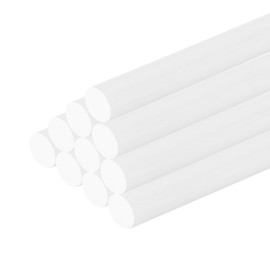 QUARKZMAN Pack of 15 ABS Plastic Round Rods, 6 x 250 mm, ABS Rods, Plastic Rods, Round for Structural Architectural Model Making, DIY Toy Building, White