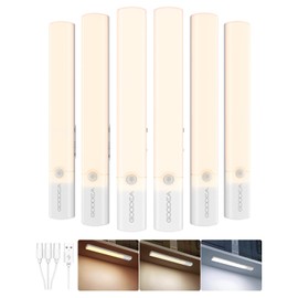 Motion Sensor Light Indoor, 60led Rechargeable Under Cabinet Lighting Wireless, Closet Lights Motion Sensored Night Light, 3 Temps&Dimmable Under Counter Lights for Kitchen, Shelves, Pantry,Stair