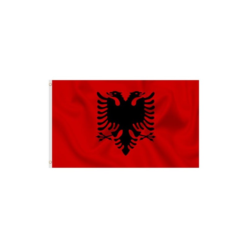 Second Ave Albania Flag 5ft X 3ft Large With Brass
