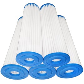 5 Cartuchos Repuesto Genérico SOLOS Estandar Compatible con Filtro Rotoplas paso 1 Plisado Agua Mas Limpia (10 micras) LAVABLE