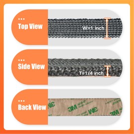 Wood Stove Gasket, Flat Gasket Tape for Stoves and Fireplaces, Self Adhesive Flat Gasket, 1" Width, 1/4" Thick, Length 72" Wood Stove Seal Gasket Tape