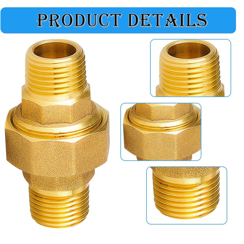 Pack of 2 Brass Screw Connection 1 Inch 1 Inch