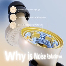 Ear Plugs – Ultra-Comfy Reusable Noise-Reducing Earplugs for Sleep, Deep Focus, Travel, Noise Sensitivity | Flexible Hearing Protection White