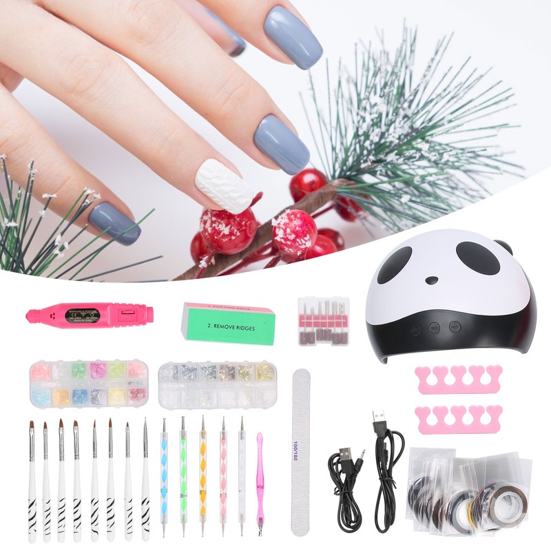 12Pcs Nail Art Kit Rhinestones Dotting Pen Nail Drill Pen