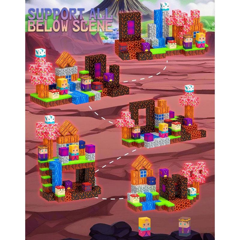 Magnetic Blocks 120PCS Build Mine World Building Cube Game