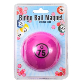 Purple Bingo Ball Magnet With 100 Magnetic Chips (Item No. 53493)