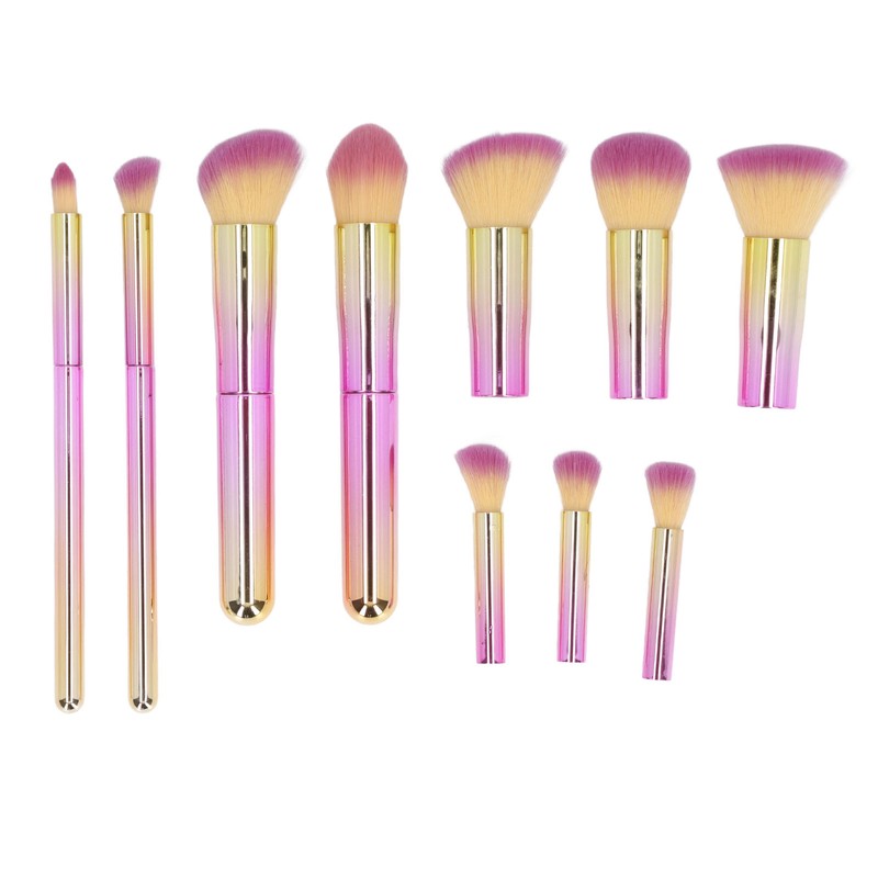 10PCS Travel Makeup Brushes Detachable Handle Powder Brush Set for