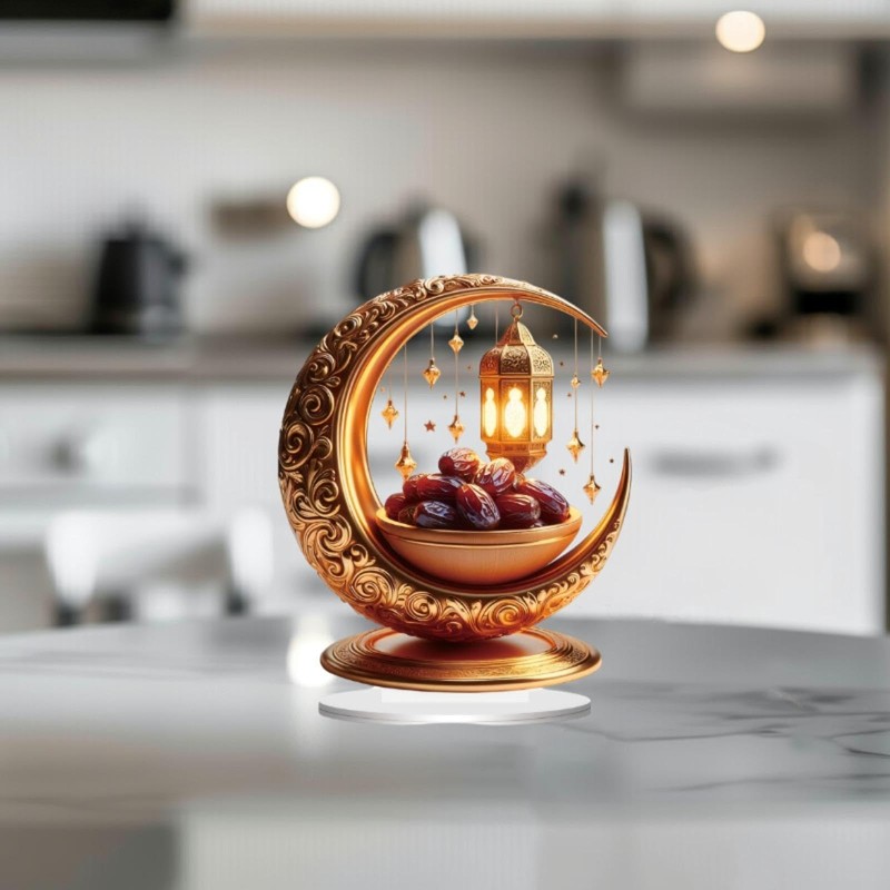 Perfeclan Eid Mubarak Night Light Ramadan Rustic Night Light Table