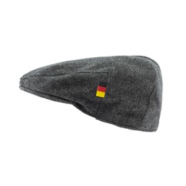 Patriia German Flag Autumn Winter Hat Handmade Handmade Hat Man Beret Woman Beret, Herringbone Grey