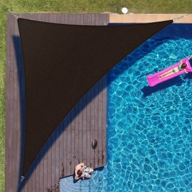 ColourTree 12' x 12' x 17' Brown Right Triangle CTAPRT12 Sun Shade Sail Canopy Mesh Fabric UV Block UPF50 - Commercial Heavy Duty - 190 GSM - 3 Years Warranty (We Make Custom Size)