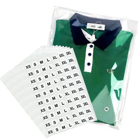 PigPotParty 12" x 15" Clear Plastic T-Shirt Bags with Clothing Size Stickers, 100 Pcs Cellophane Shirt Sleeves Packaging Bags for Small Business, Thick, Self-adhesive & Resealable