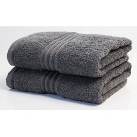 Bentley Priory Linens Hand Towels (2 PACK) for Bathroom Supreme Range 500GSM Super Soft Cotton Pack of 2 Absorbent and Quick Dry Hand Towels Set 50 x 85cm (DARK GREY)