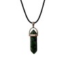 VIE VIE Double Point Pencil Pendant, Black String (Ruby Fuchsite)