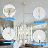 OKELI 15.7” Farmhouse Chandelier for Dining Room, 5-Light Brushed Nickel