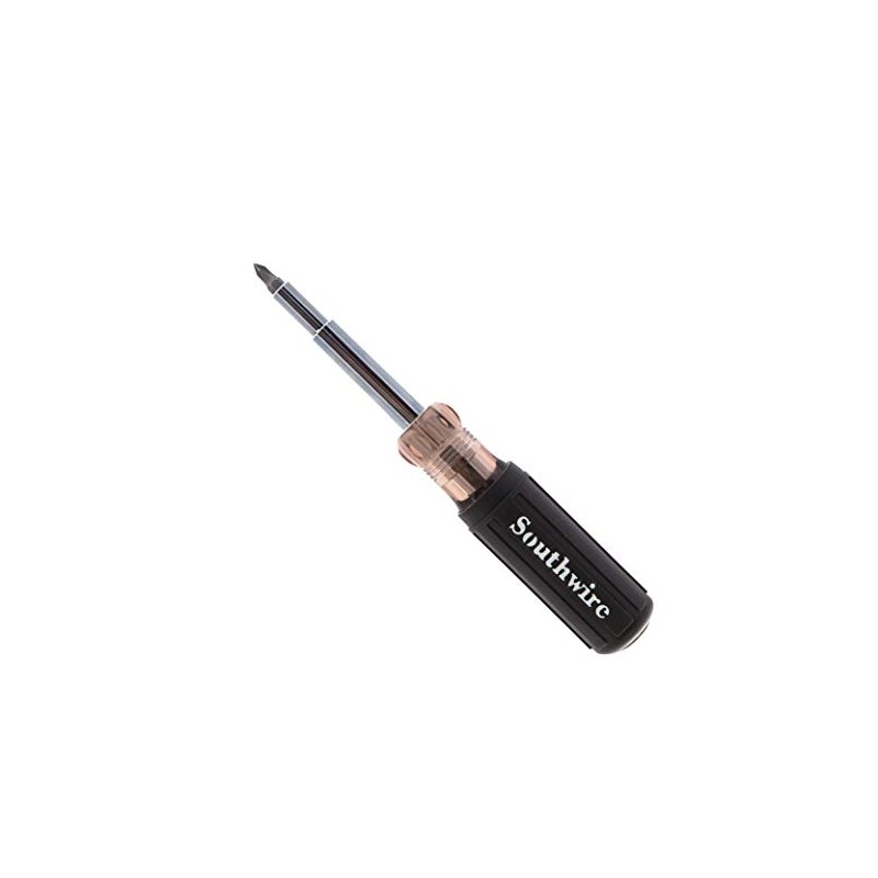Southwire 59723940 12-In-1 Multi-Bit Screwdriver; Interchangeable Bits; Comfort Grip Handle;