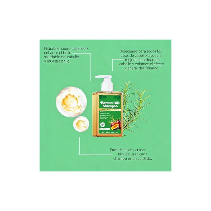 Champú Batana con Romero 100mL - Fortalece Raíces, Controla Aceite