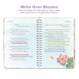 SIIXU ​Artistic Flower Dream Journal​​ - Thick Hardcover Spiral Notebook with 160 Unique Pages, A5 Lined Notebooks for Poetry Drafting, Memo Keeping & Creative Junk Journaling, Pink