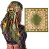 Yuanchu 35 Inch Large Square Satin Headscarf, Silk Headscarf for