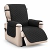 Gray Quilted Recliner Cover with Polyester Fabric, Side Storage Pocket