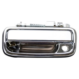 TRQ Front Left Exterior Door Handle Chrome Drivers Side Compatible with 1995-2004 Toyota Tacoma