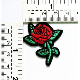 Set 3 Pcs Mini Small Red Rose Love Flowers Cartoon Embroidery Logo Jacket Polo T- Shirt Hat Backpacks Patch Applique Embroidered Iron On Sew On Badge (01)