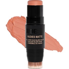 Nudestix Nudies Blush Stick – 3-in-1 Cream Blush for Cheeks, Eyes & Lips with Built-In Brush Soft Matte Finish for a Natural Flush In The Nude