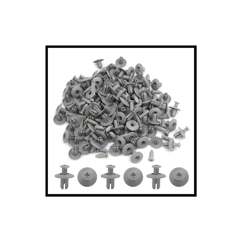 Hihaha 100 Pcs Gray Plastic Splash Guard Fastener Rivets 8mm