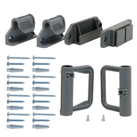 WOMHOM Retractable Baby Gates Replacement Parts Kit (Grey) Extra Wide Baby Gate Full Set Wall Mounting Accessories with Brackets Anchors and Screws Retractable Dog Gate Accessories