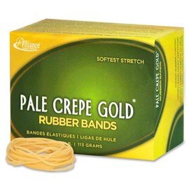Alliance Rubber Pale Crepe Gold Rubber Bands - Size: 16-2.5amp;quot; Length x 0.06amp;quot; Width - Reusable, Sustainable, Biodegradable - 669 / Box - Crepe - Natural