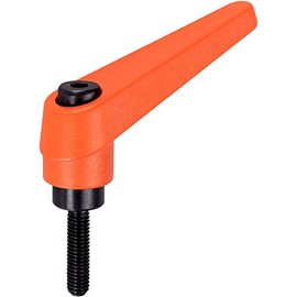 Halder 24400.0641 Adjustable Clamping Lever, Orange, D1 = 30 mm/D2 – M16/L1 = 32 mm