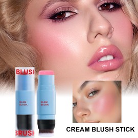 Stick Blush,Eyeshadow Makeup Cream Blush Stick | Instant Color Lipstick Double-Ended Moisturizing Beauty Enhancer for Travel Daily Use