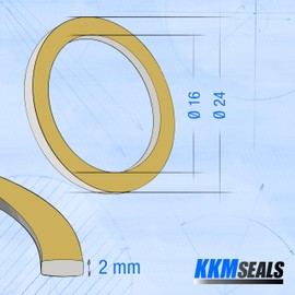KKMSEALS Aramid Fibre Sealing Rings Set Sanitary - Tap Seal 3/4 Inch - Flat Seal Rubber - Seals Insulation - Sealing Ring - Seal Set (25 Pieces, 24 x 16 x 2 mm)